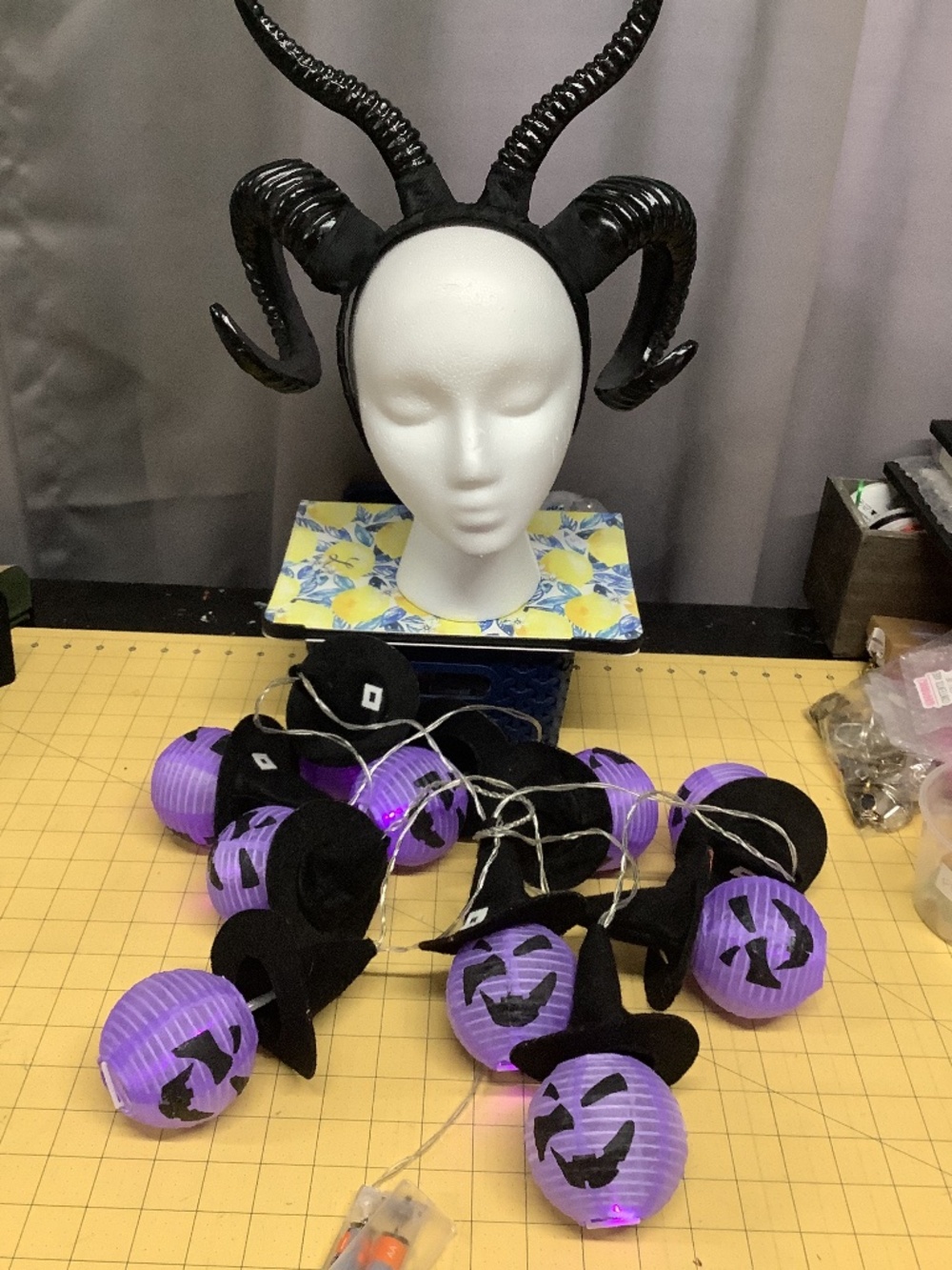 Halloween lights & Malifient Headband